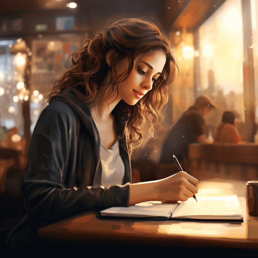 A person journaling