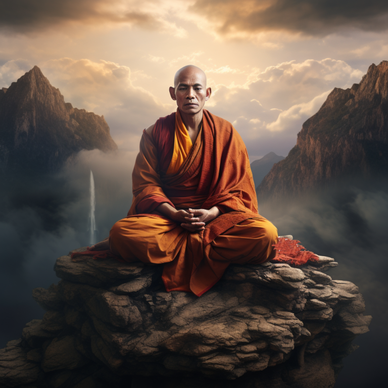 Monk meditating - self-discipline